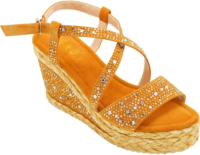 Wholesale Women's Wedge Heels Embellished Dress Sandals Chloe NG32