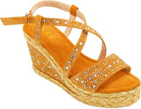 Wholesale Women's Wedge Heels Embellished Dress Sandals Chloe NG32