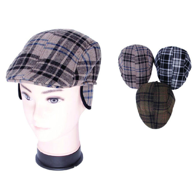 Wholesale Clothing Accessories Plaid Ear Flap Hat Assorted NQ868