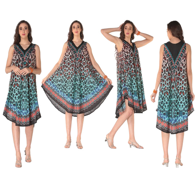 Wholesale Women's Dresses Printed Rayon Dress-V Neck 48-Case O-S 1C Cassandra NWa3