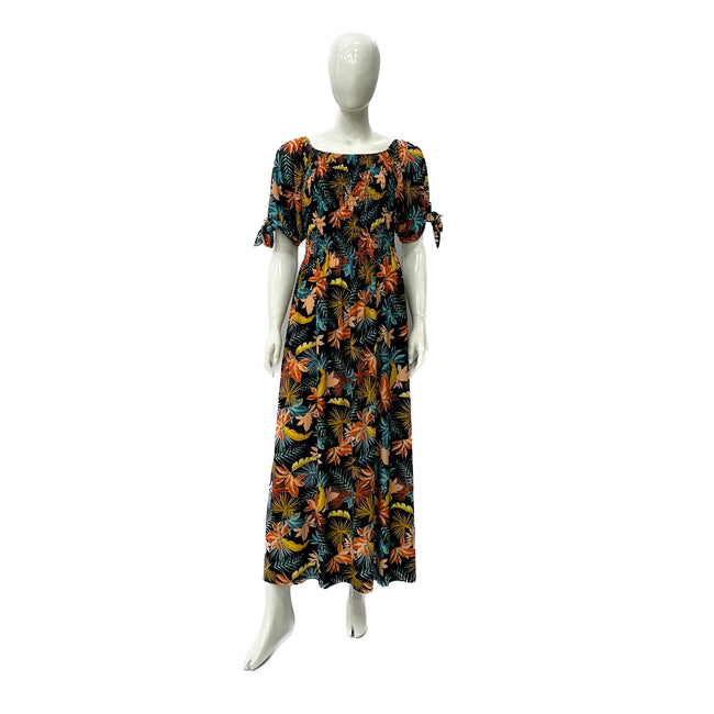 Wholesale Women's Dresses ITY Tie Slv Maxi Dress 6-36-Case S-XL Melina NW46
