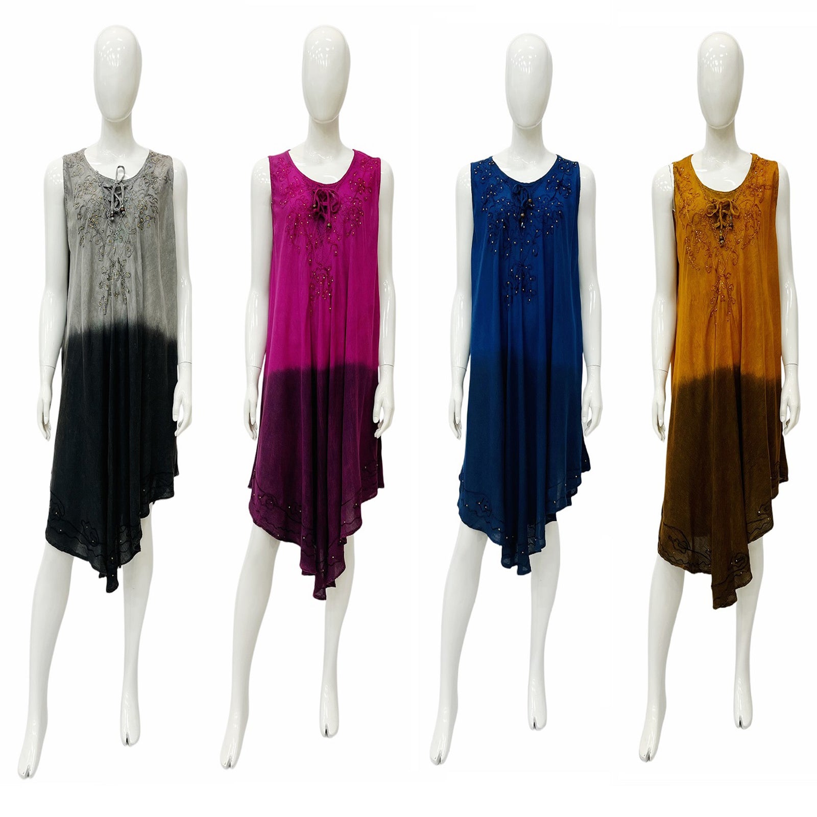 Wholesale Women's Dresses Rayon Acid Washed Hombre Dye Umbrella Dress 12-48- Case Os Jillian NWa6