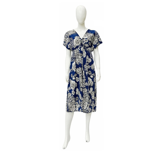 Wholesale Women's Dresses ITY Puff V Neck Midi Dress 6-36-Case S-XL Katalina NW42