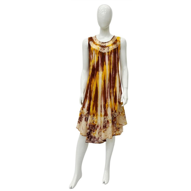 Wholesale Women's Dresses Rayon Crape Sl Umbrella with Marble Batik Dye 140Gms Oc 6-48-Case S-XL Nalani NWa7