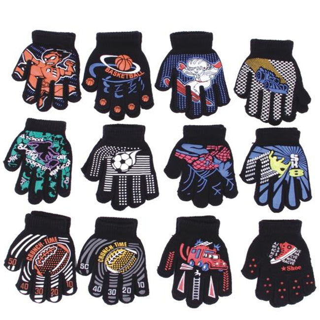 Wholesale Clothing Accessories Kids Acrylic Gloves Mixed Designs Assorted NQ87