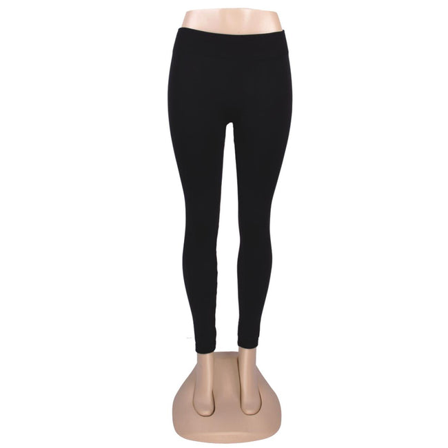 Wholesale Clothing Accessories Ladies Long Fleece Black Legging NQ75b