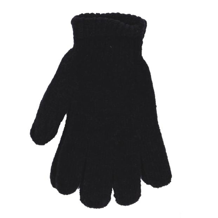 Wholesale Clothing Accessories Chenile Gloves Black Color Assorted NQ8b