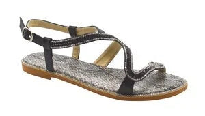 Wholesale Women's Sparkle Strap Sandals Flat Embellished Mia NG33