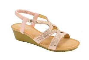 Wholesale Women's Dressy Look Sandals Wedge Embellished Claire NG30