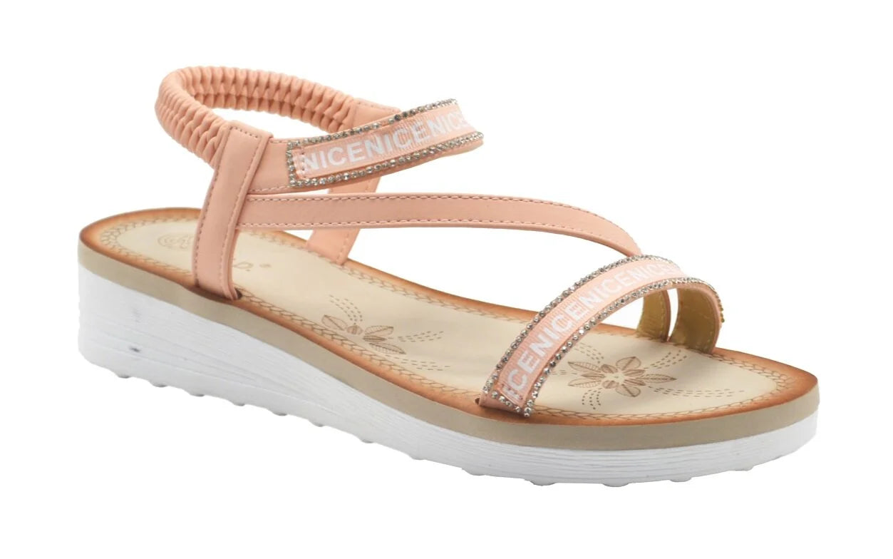 Wholesale Women's Beaded Detail Sandals Wedge Embellished Avery NG31