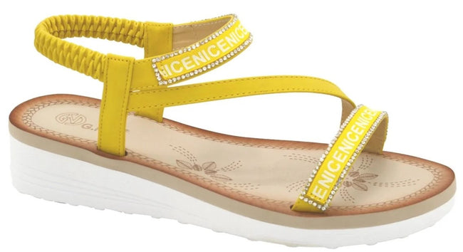 Wholesale Women's Beaded Detail Sandals Wedge Embellished Avery NG31