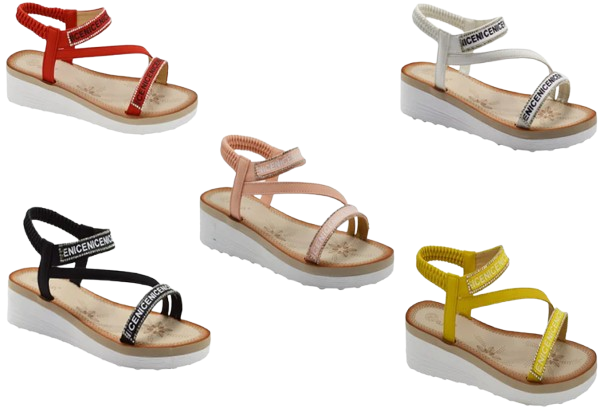 Wholesale Women's Beaded Detail Sandals Wedge Embellished Avery NG31