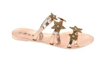 Wholesale Women's Weekend Casual Sandals Flat Jelly Embellished Leah NGD7