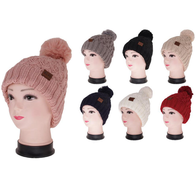 Wholesale Clothing Accessories Ladies Winter Hat Logo Assorted NQ88