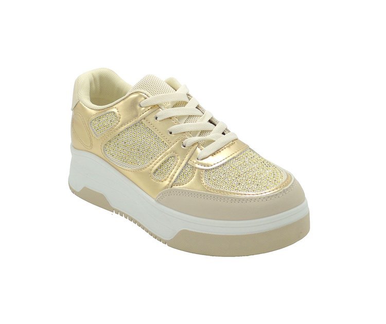Wholesale Women's Sneakers Lace Up Embellished Trendy Comfortable Women's Shoes Ariana NG11