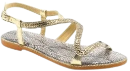 Wholesale Women's Sparkle Strap Sandals Flat Embellished Mia NG33