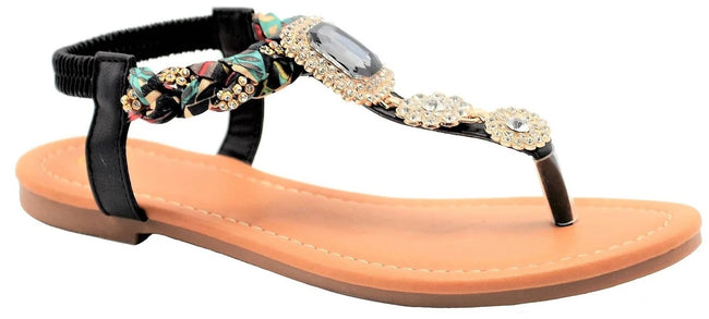 Wholesale Women's Comfort Fit Sandals Flat Embellished Nora NG83