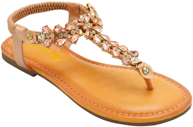Wholesale Women's Trendy Sandals Flat Embellished Emily NG88