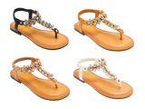 Wholesale Women's Trendy Sandals Flat Embellished Emily NG88