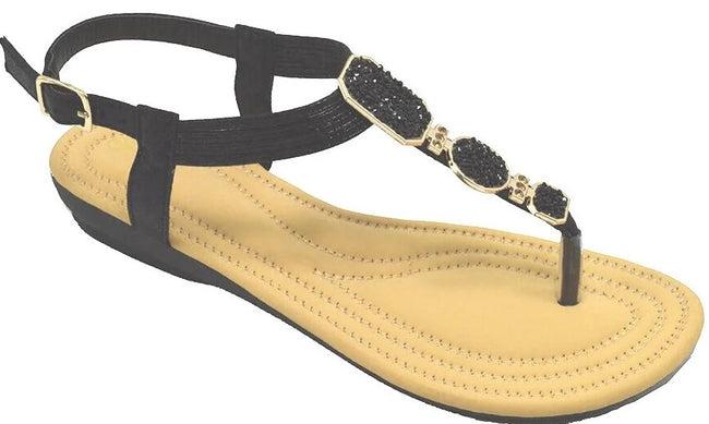 Wholesale Women's Summer Ready Sandals Flat Embellished Lily NG82