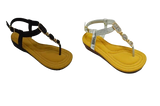 Wholesale Women's Summer Ready Sandals Flat Embellished Lily NG82