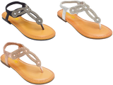 Wholesale Women's Dressy Look Sandals Flat Embellished Charlotte NG80