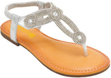 Wholesale Women's Dressy Look Sandals Flat Embellished Charlotte NG80