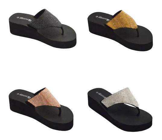 Wholesale Women's Stylish Embellished EVA Slide Slippers Ella NG82