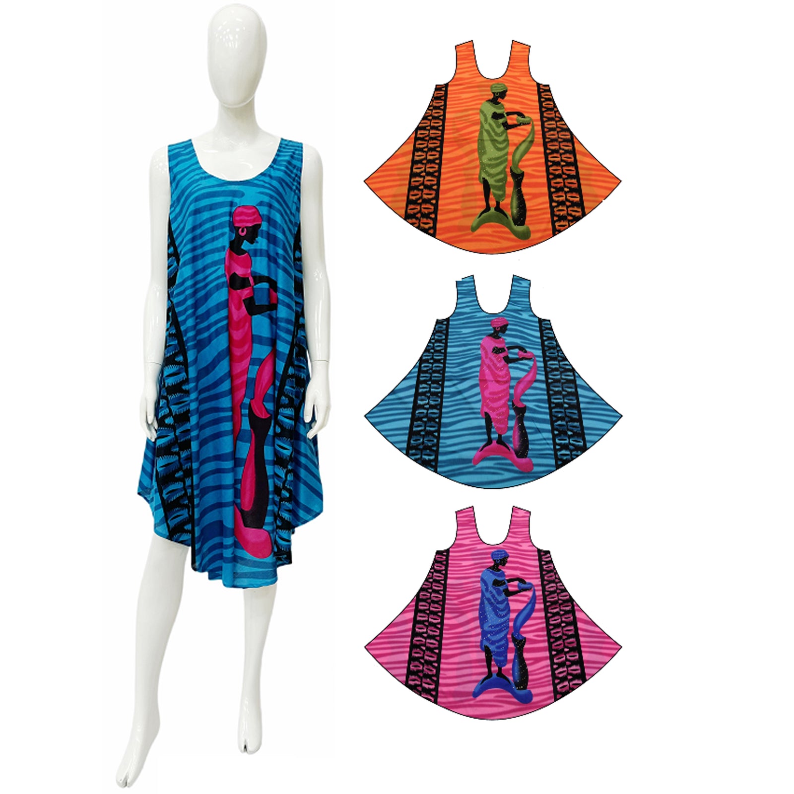 Wholesale Women's Dresses Rayon Staple Printed Sl Umbrella Round Neck 120Gms Asst 4-36-Case S-XL Ensley NWa8