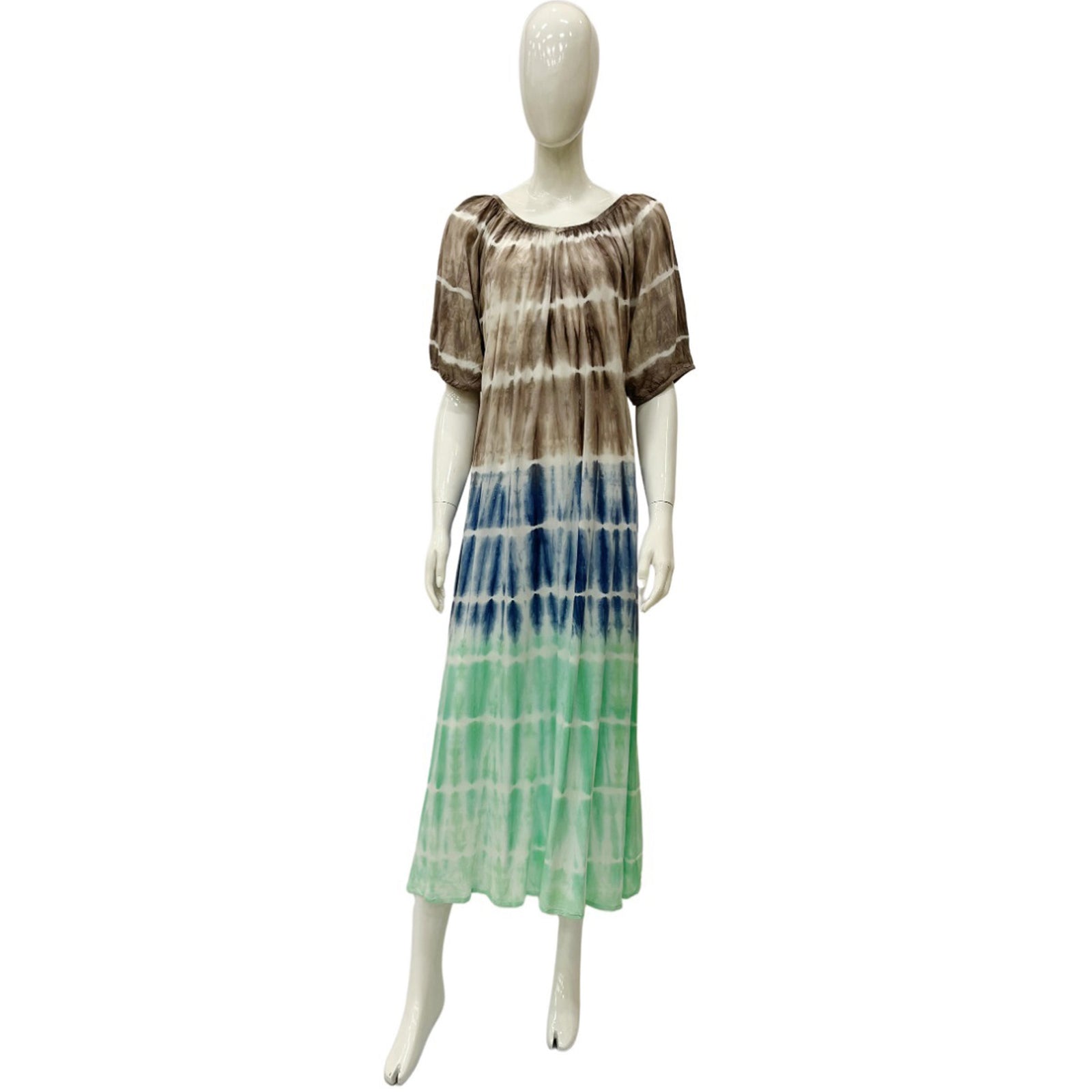 Wholesale Women's Dresses Rayon Pastel Tie Dye Ss Long Dress 140Gms 1C 6-36-Case S-XL Kori NWa6