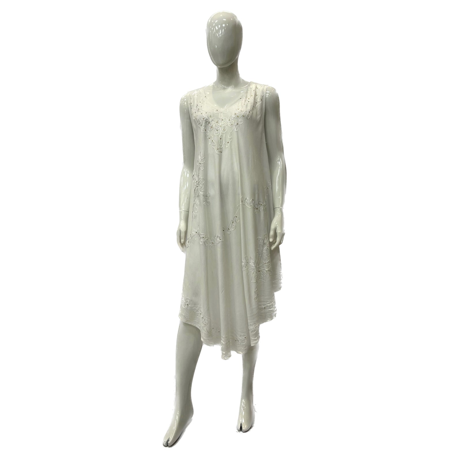 Wholesale Women's Dresses Rayon Solid White withEmbedded Sl U Gown 6-48 Case S-XL 140Gms 1C Aya NWr6