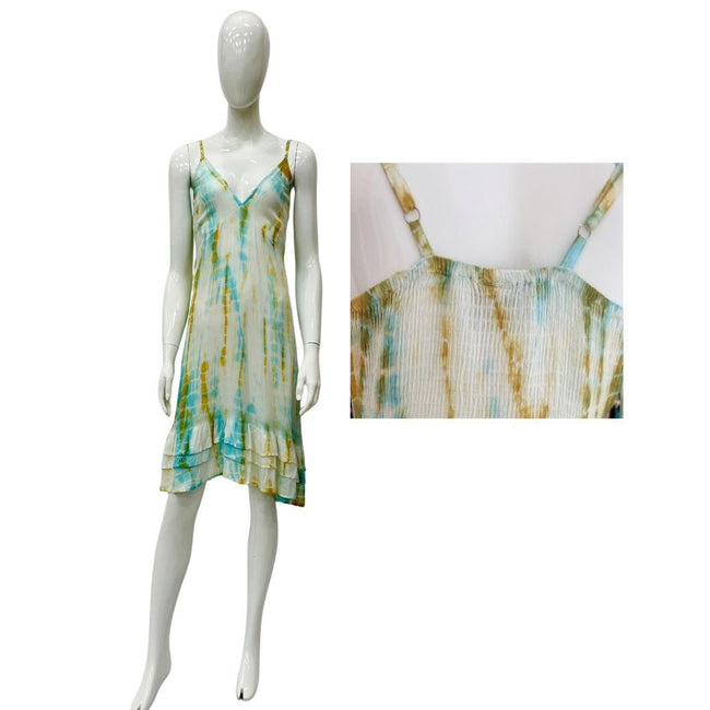 Wholesale Women's Dresses Rayon Tie Dye Short Dress with 3 Layers 140Gms Asst 3C Ice Pk-Grey, Sand-Rose Wood, Taupe-Lt Blue 6-36-Case S-XL Linda NWa8