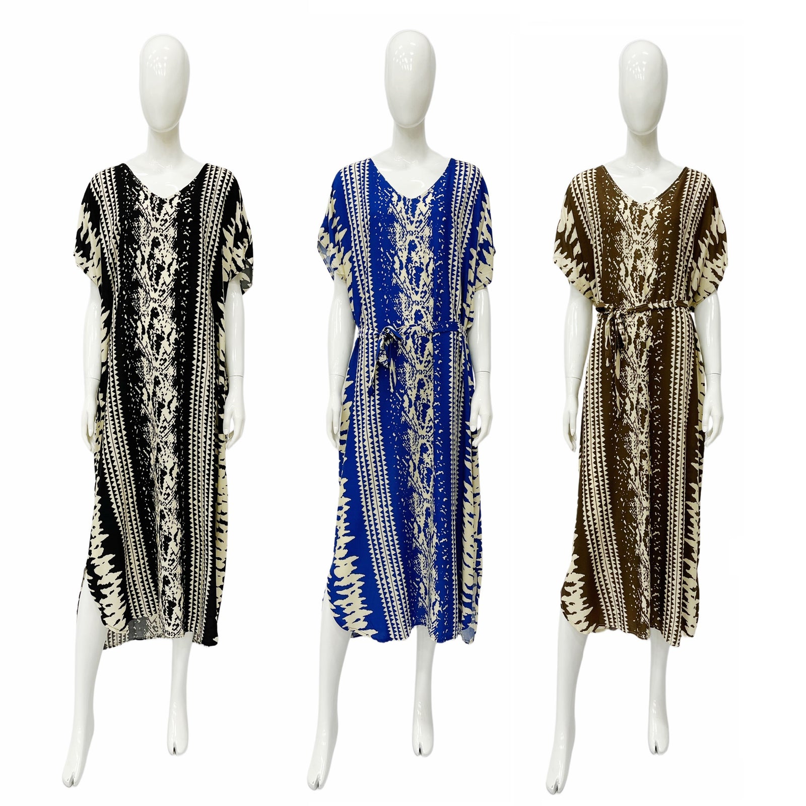 Wholesale Women's Dresses Rayon Ss Caftan Dress S-M-2, L-Xl-2 4-48-Case Aleena NW71