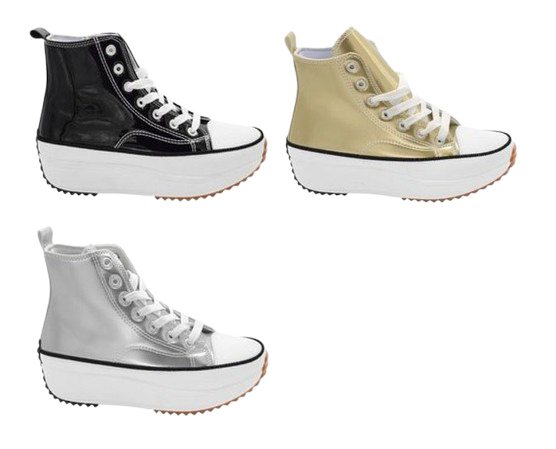 Wholesale Women's Sneakers High Top Lace Up Trendy Comfortable Women's Shoes Adeline NG25