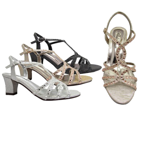 Wholesale Women's Sandals Heels Diamond Glitter Gladiator Concher NFCr