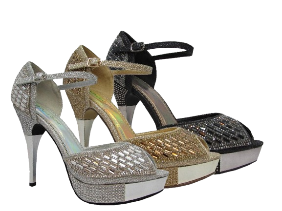 Wholesale Women's High Heel Dress Shoes Metallic Accents Shoes Ava NFA6