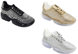 Wholesale Women's Sneakers Lace Up Embellished Trendy Comfortable Women's Shoes Morgan NGB5