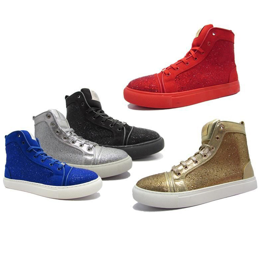 Wholesale Men's Shoes Casuals Metallic High Top Lace Up NFB7