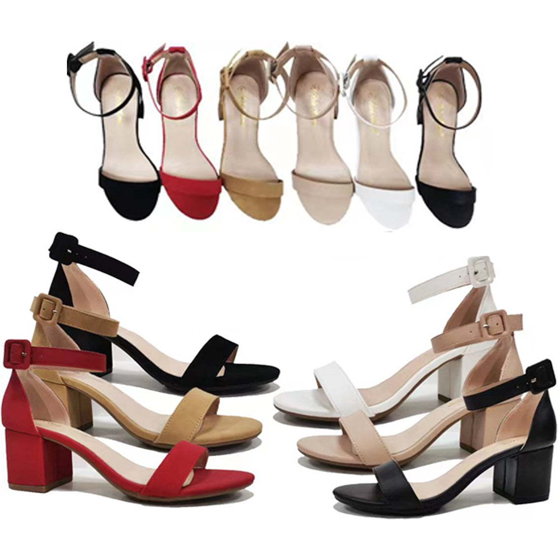Wholesale Women's Sandals Heels Open Toe Ankle Strap Dani NFC8