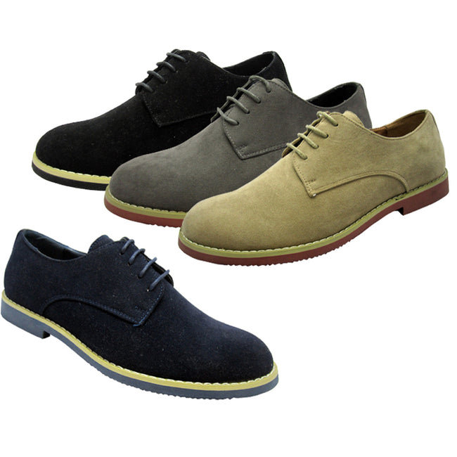 Wholesale Men's Shoes Suede Plain Low Lace Rubb NFD1