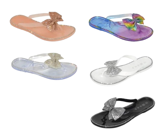 Wholesale Women's Classic Style Sandals Flat Jelly Embellished Zoe NGD3