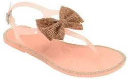 Wholesale Women's Elegant Finish Sandals Flat Jelly Embellished Lily NGD8