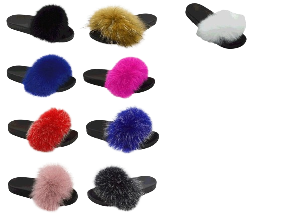 Wholesale Women's Soft Slip-On Fur Slippers Mia NGD5