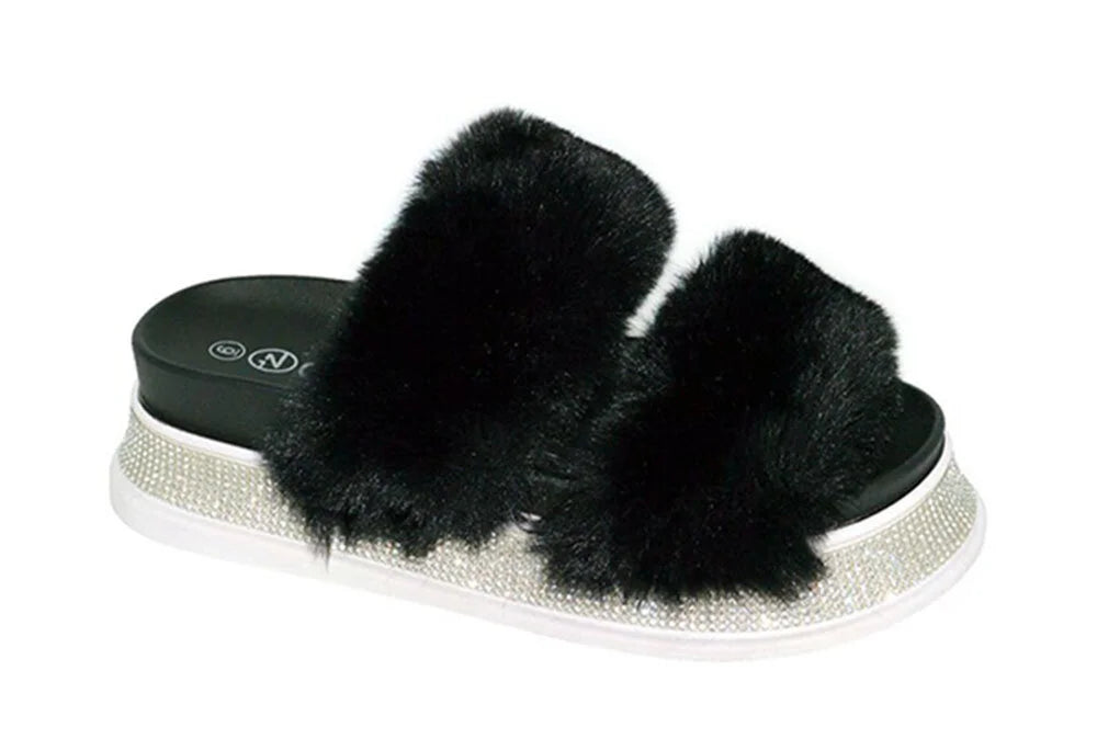 Wholesale Women's Stylish Faux Fur Slippers Grace NGd8