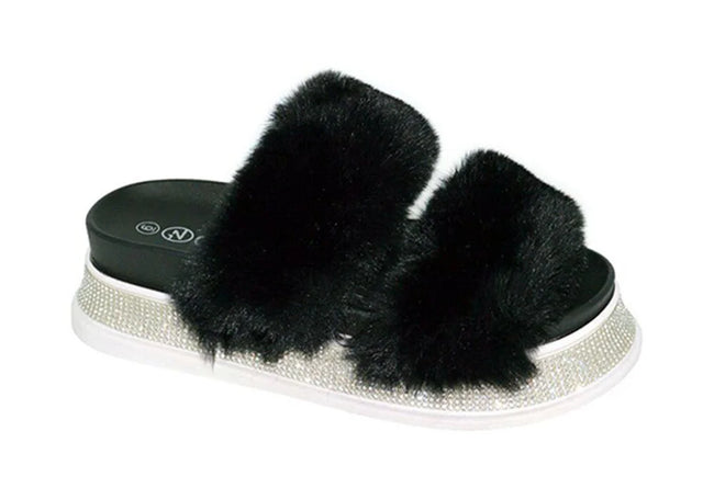 Wholesale Women's Stylish Faux Fur Slippers Grace NGd8