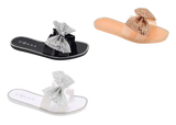 Wholesale Women's Trendy Sandals Flat Jelly Embellished Ava NGD3