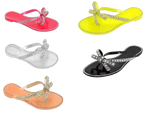 Wholesale Women's Glitter Touch Sandals Flat Jelly Embellished Audrey NGD1