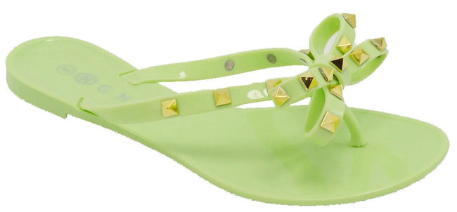 Wholesale Women's Beaded Detail Sandals Flat Jelly Embellished Emily NGD0