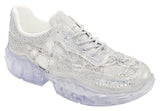 Wholesale Women's Sneakers Lace Up Embellished Trendy Comfortable Women's Shoes Jade NGB2