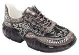 Wholesale Women's Sneakers Lace Up Embellished Trendy Comfortable Women's Shoes Jade NGB2